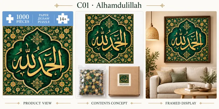 Alhamdulillah puzzle design concept