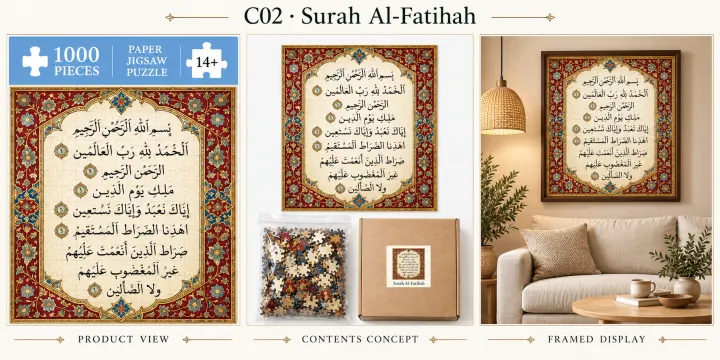 Surah Al-Fatihah puzzle design concept