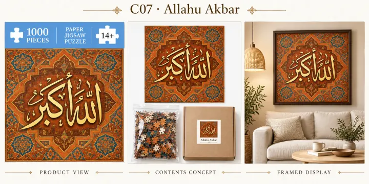 Allahu Akbar puzzle design concept
