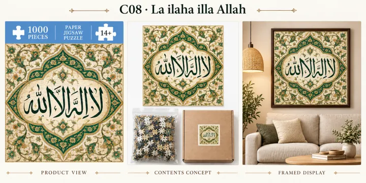 La ilaha illa Allah puzzle design concept