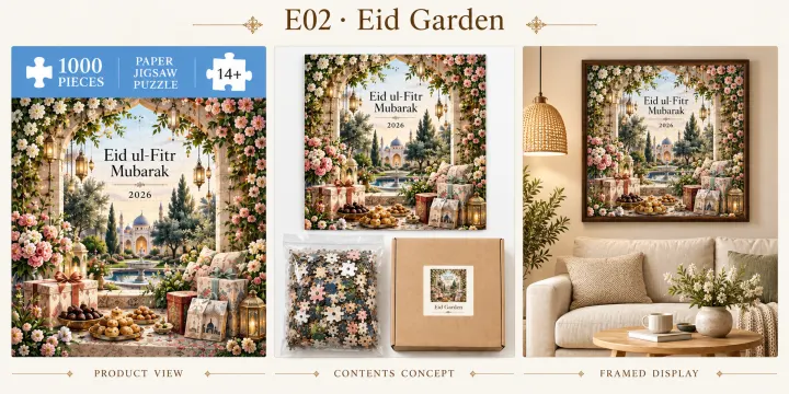 Eid Garden puzzle design concept